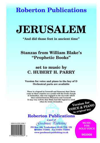 Jerusalem for medium low voice and