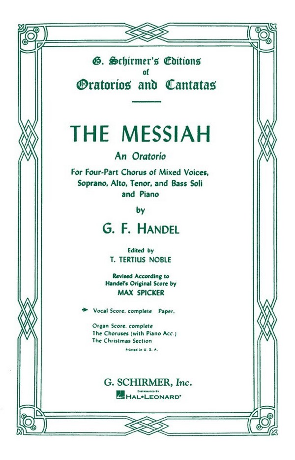 The Messiah Oratorio for soli,