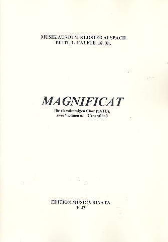 Magnificat: für gem Chor, Streicher und Bc
