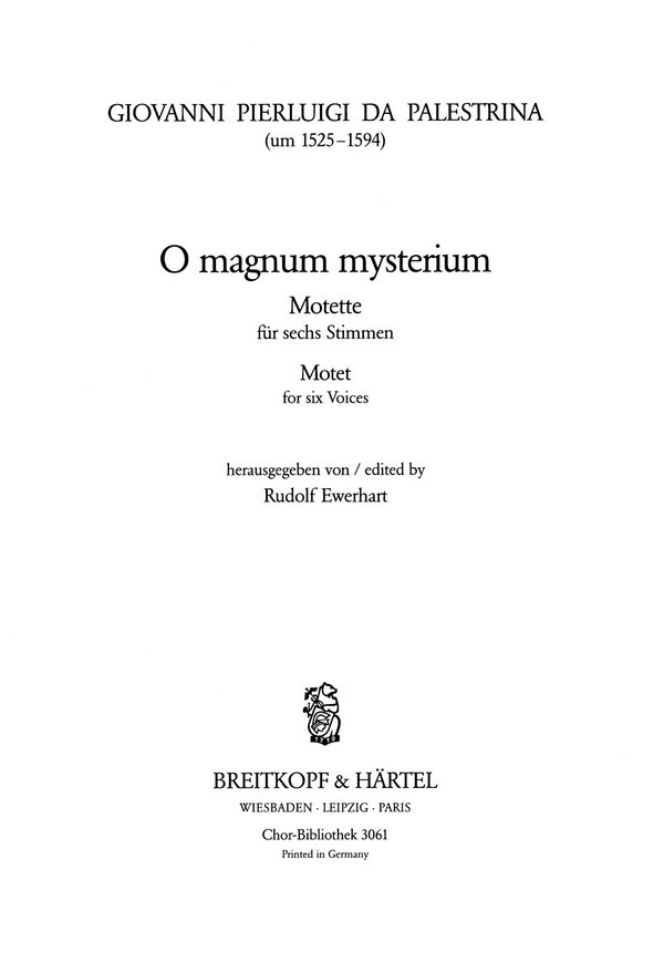 O magnum mysterium - Motette