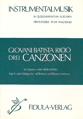 3 Canzonen für Sopranblockflöte