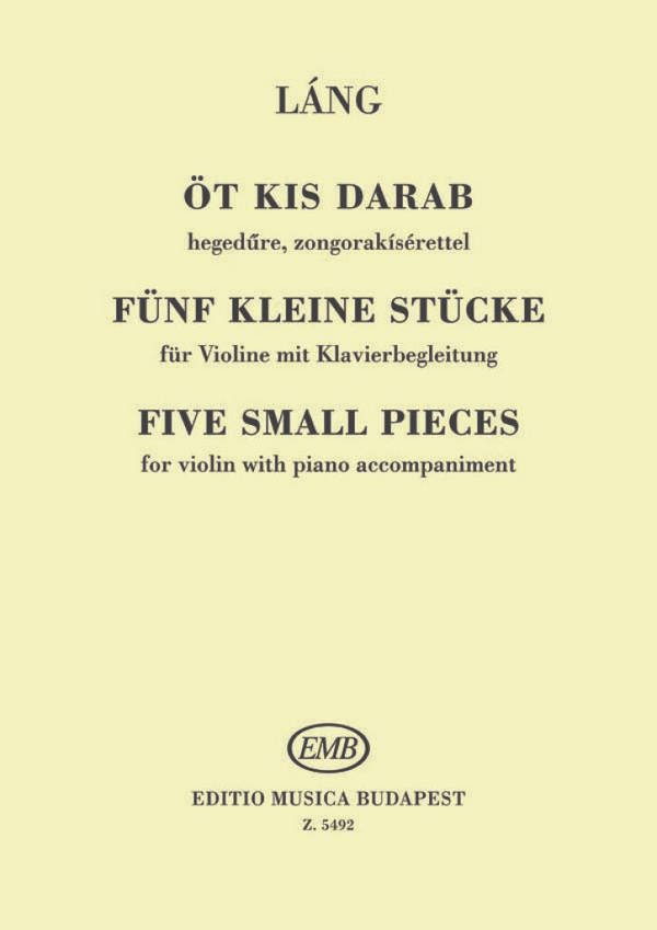 5 KLEINE STUECKE FUER VIOLINE