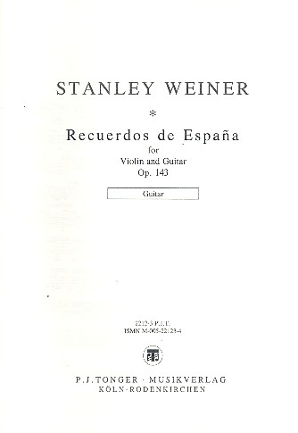 Recuerdos de espana op.143 for