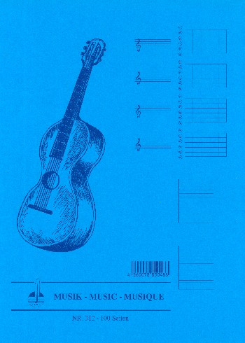 Notenblock für Gitarre DIN A4 hoch 3x2 Systeme
