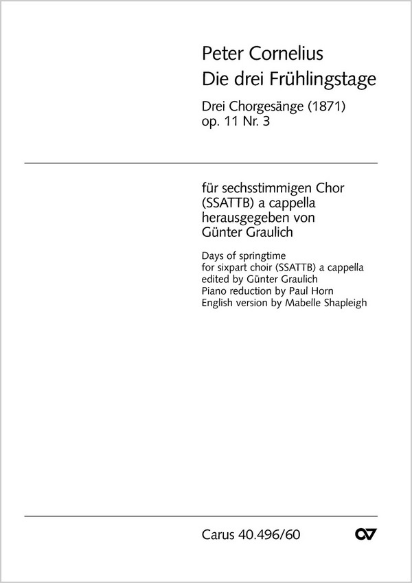 DIE DREI FRUEHLINGSTAGE OP.11,3