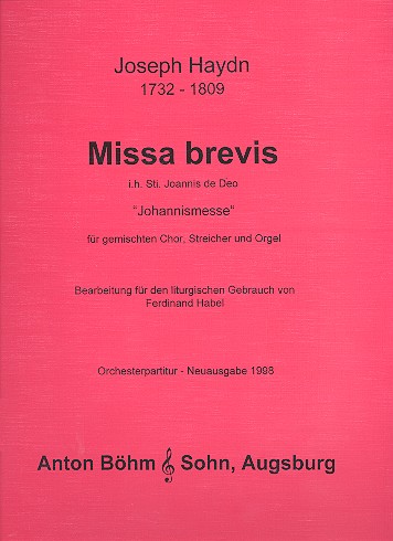 Missa brevis B-Dur 'in honorem sancti Joannes de deo'