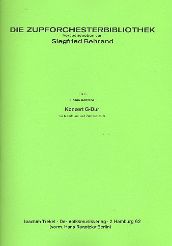 Konzert G-Dur für Mandoline und