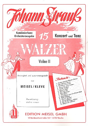 15 Walzer für Konzert und Tanz