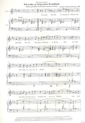 Fürwahr er trug unsre Krankheit