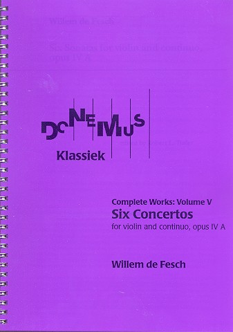 6 Concertos op.4a for violin and Bc