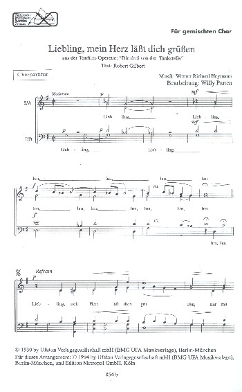 Liebling mein Herz läßt dich grüßen