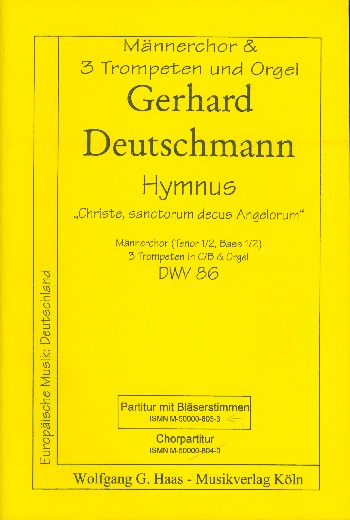 HYMNUS DWV86 FUER MAENNERCHOR,