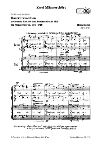 BAUERNREVOLUTION OP.14,1 FUER