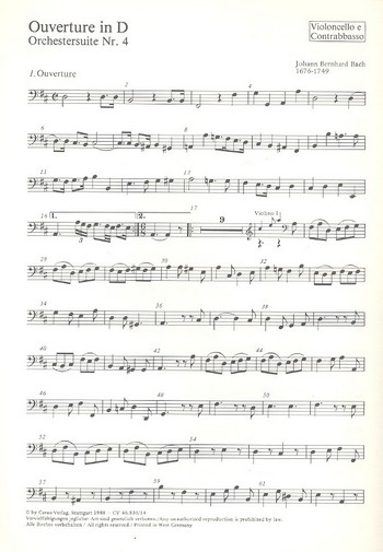 Ouvertüre D-Dur aus der Orchestersuite