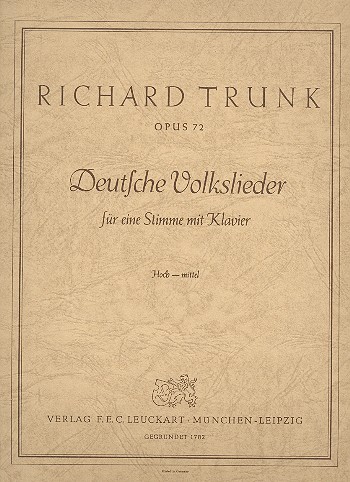 Deutsche Volkslieder op.72