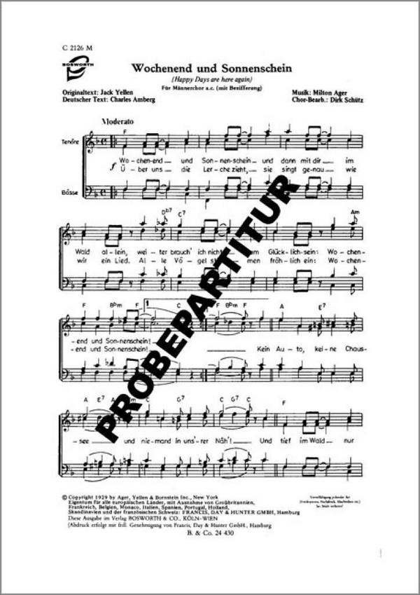 Wochenend und Sonnenschein