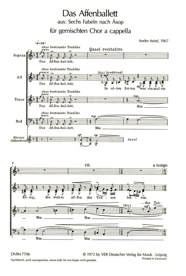 Das Affenballett aus '6 Fabeln nach Äsop'