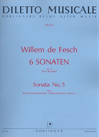 Sonate C-Ddur op.8,5 für Blockflöte
