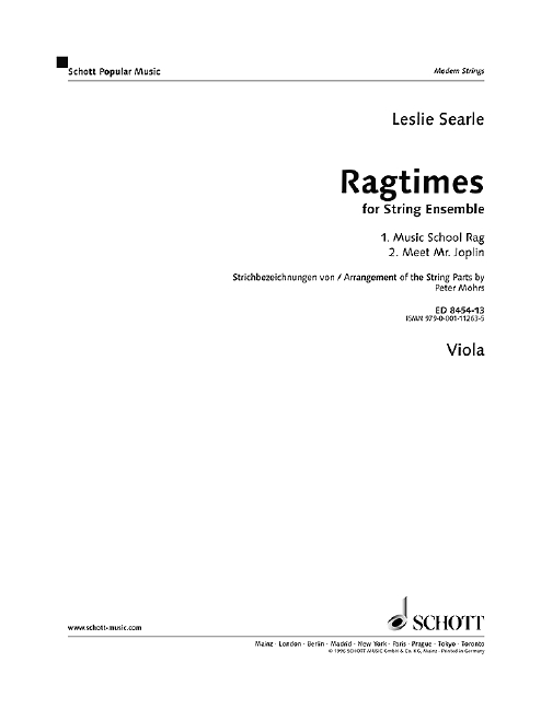 Ragtimes for String Ensemble