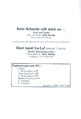 Kein Schwein ruft mich an... und Dort tanzt Lu-Lu! 