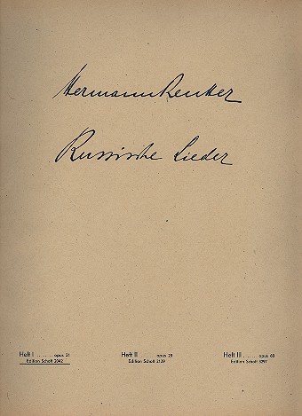 Russische Lieder Band 1 op.21