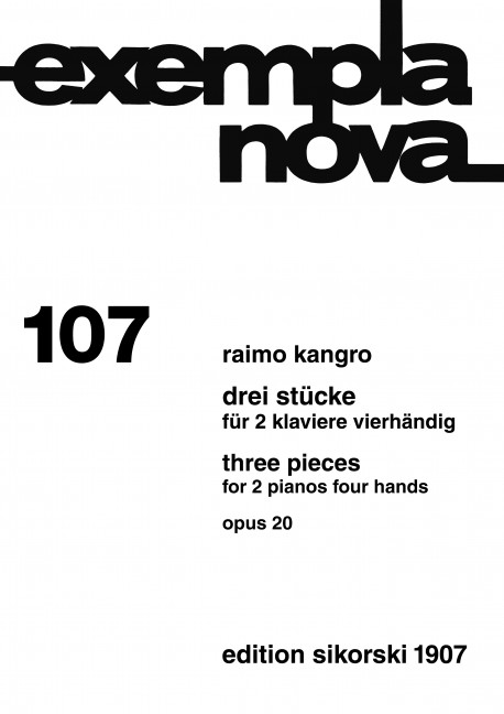 3 STUECKE OP.20 FUER 2 KLAVIERE