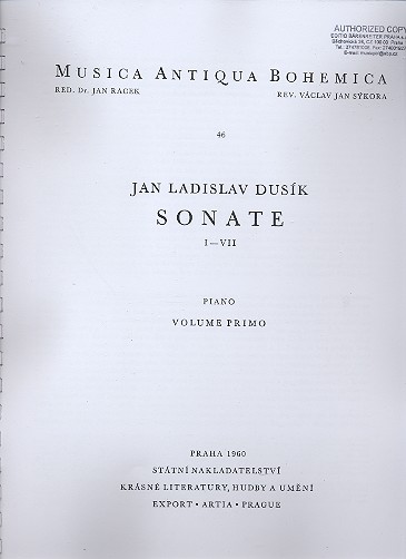 Sonaten Band 1 (Nr.1-7) für Klavier