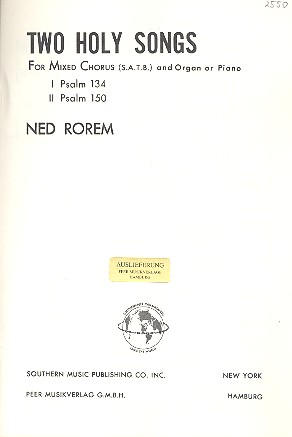 2 holy Songs for mixed chorus and