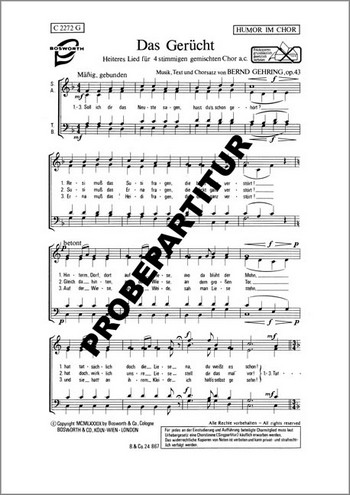 Das Gerücht op.43 Heiteres Lied