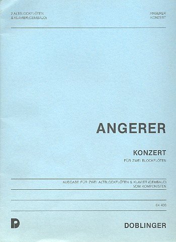 KONZERT FUER 2 BLOCKFLOETEN FUER