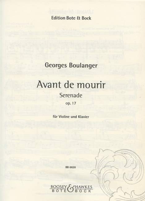Avant de mourir op.17: Serenade