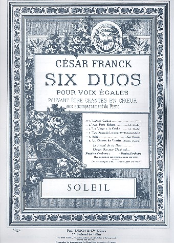 Soleil pour 2 voix (SA) ou petit choeur