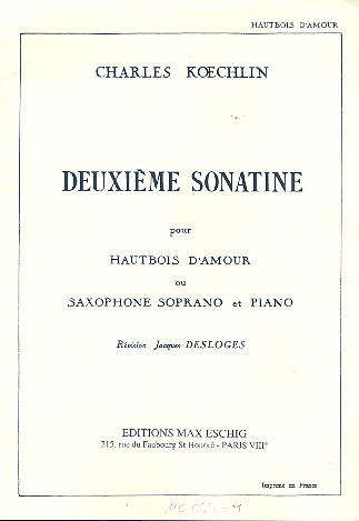Sonatine op.194,2 pour hautbois d'amour