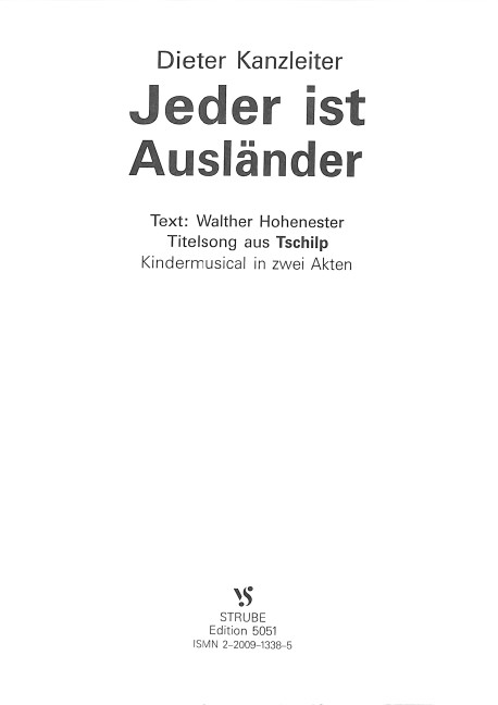 JEDER IST AUSLAENDER KINDER-