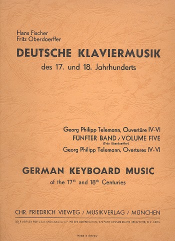 Deutsche Klaviermusik des 17. und 18. Jahrhunderts Band 5