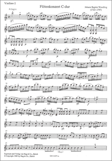 KONZERT C-DUR FUER FLOETE