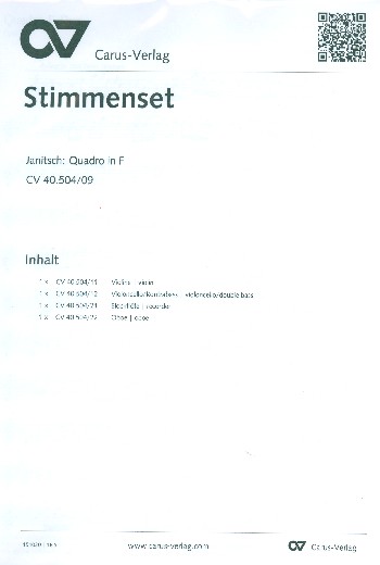 Quadro F-Dur op.6 für Altblockflöte