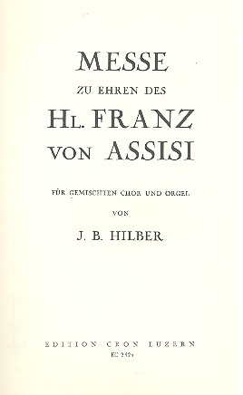 Messe zu Ehren des Hl. Franz von
