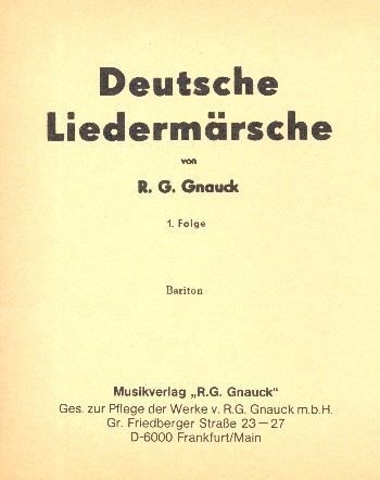 Deutsche Liedermärsche Band 1