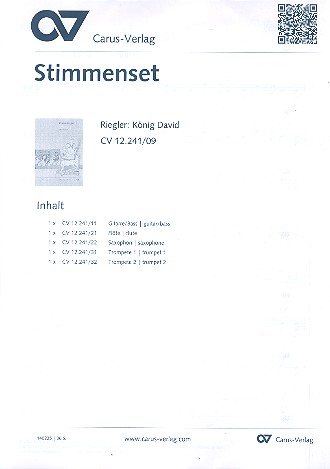 König David für Sprecher, Soli, Kinderchor