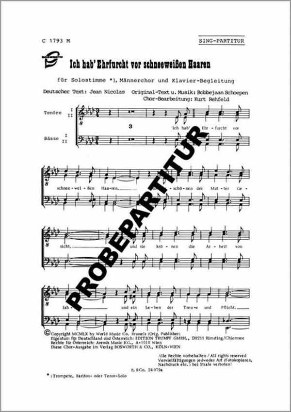 Ich hab Ehrfurcht vor schneeweißen Haaren