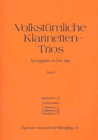 Volkstümliche Klarinettentrios Band 1