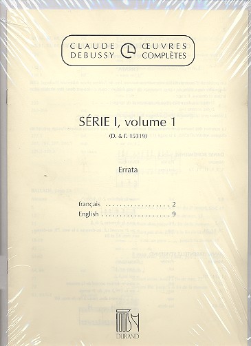 Oeuvres complètes série 1 vol.1