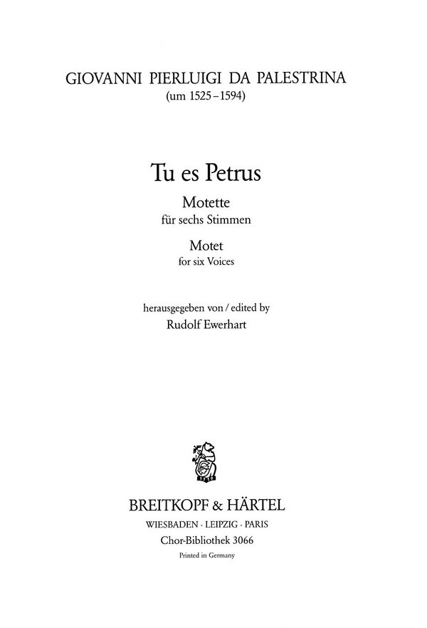 Tu es Petrus Motette