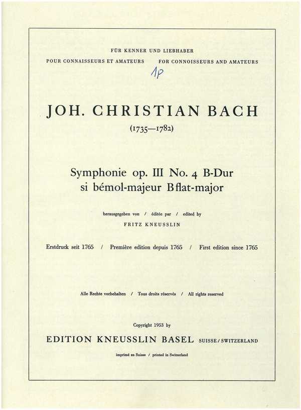 Sinfonie B-Dur op.3,4
