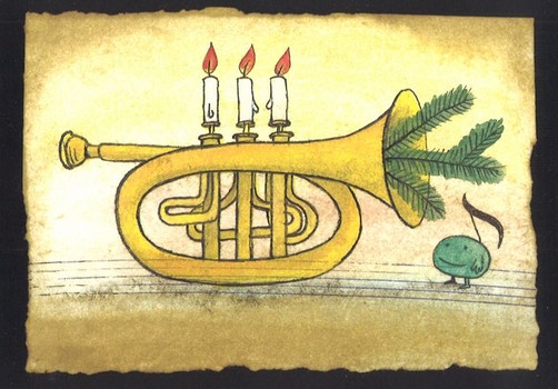 Weihnachtskarten Trompete (7 Stück)