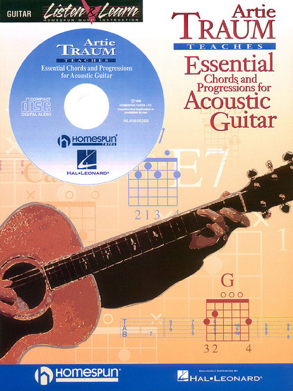 Teaches essential chords and progressions for acoustic guitar (+CD)