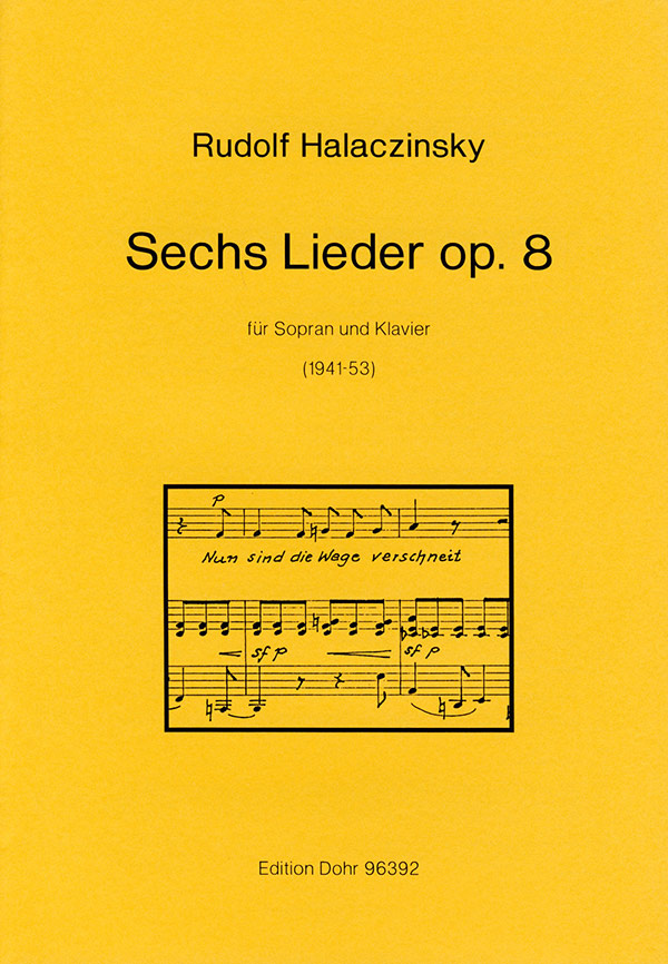 6 Lieder op.8 für Sopran und Klavier