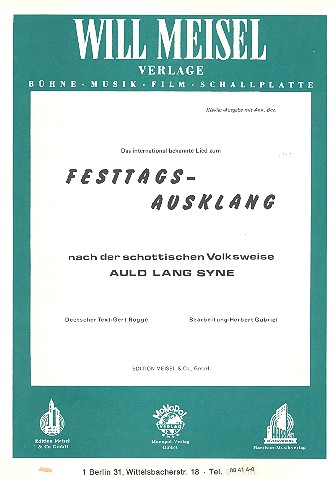 Festtagsausklang nach Auld Lang Syne: