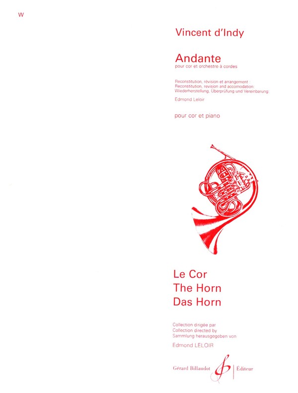 Andante pour cor et orchestre a cordes
